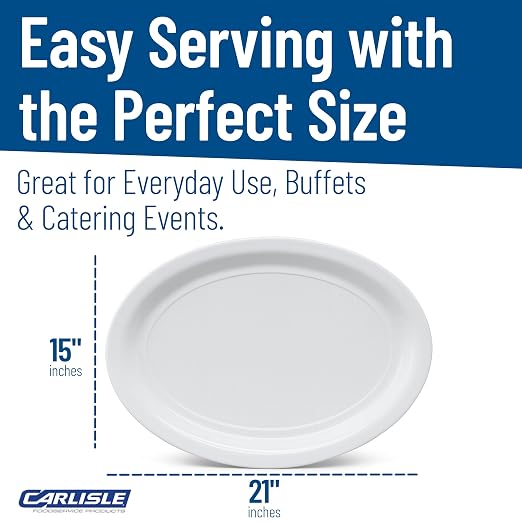 Carlisle FoodService Products Displayware Plastic Catering Platter 21" x 15" - Image 5