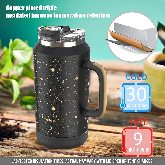 Hydraful 64 oz Tumbler with Handle and Straw - Image 4