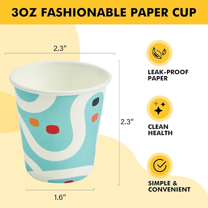 RACETOP 3 oz Bathroom Cups 300 Pack, Small Paper Cups, Disposable, Mini - Image 2