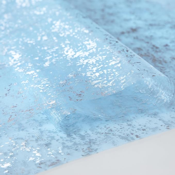 SiinvdaBZX Light Blue Sheer Tulle Table Runner 120 Inch/10 Ft Long | Gauze - Image 5
