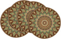 Artoid Mode Brown Yellow Mandala Round Placemats Set of 4, 14 Inch Seasonal by ArtoidMode