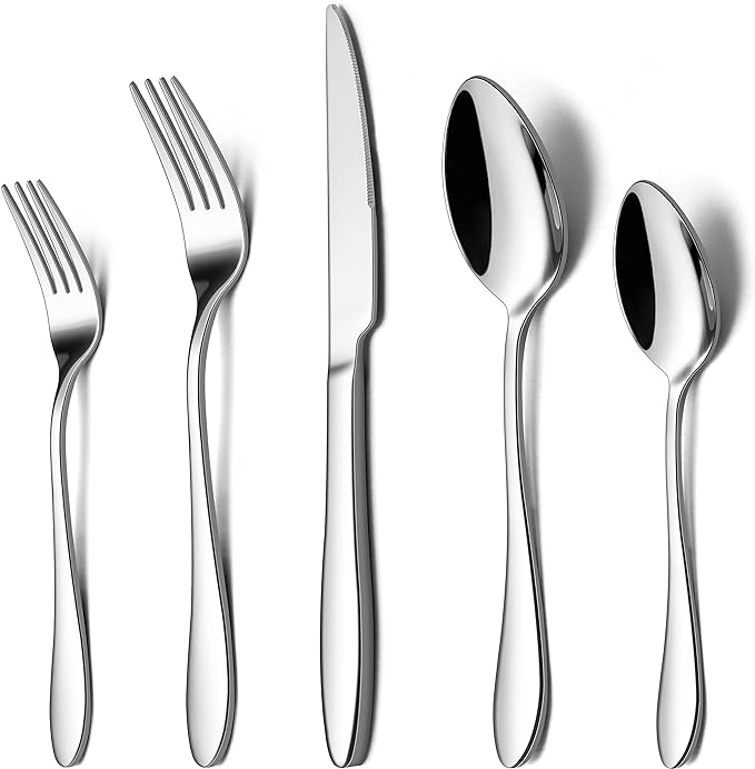 LIANYU 60 Piece Silverware Flatware Set by LIANYU