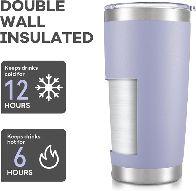 20 oz Tumbler with Lid Stainless Steel Insulated Tumblers Bulk Cups Mug | - Image 3