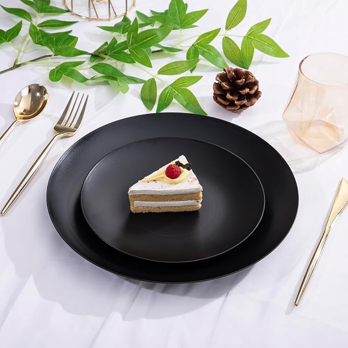 ejonirinjonir 80pcs Heavy-Duty Black Dessert Plates - Image 6