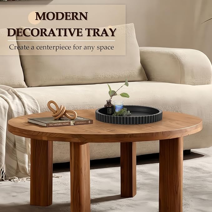Oval Tray for Coffee Table Decor, Solid Concrete, Aesthetic Home Decor - Image 2