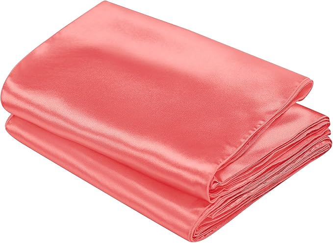 SiinvdaBZX 4 Pcs Coral Satin Table Runner 12 x 108 inches Long | Bright Smooth - Image 7