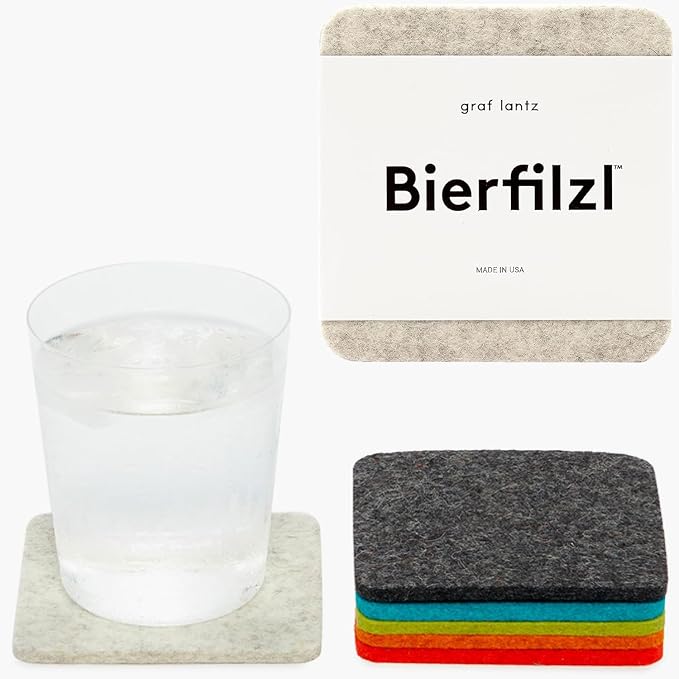 Graf Lantz - Bierfilzl Merino Wool Square Coasters Set of 6 - Midcentury - by GrafLantz