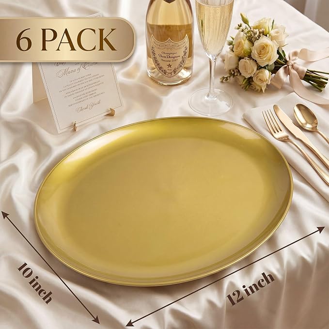6PCS Gold Serving Platters - Image 2