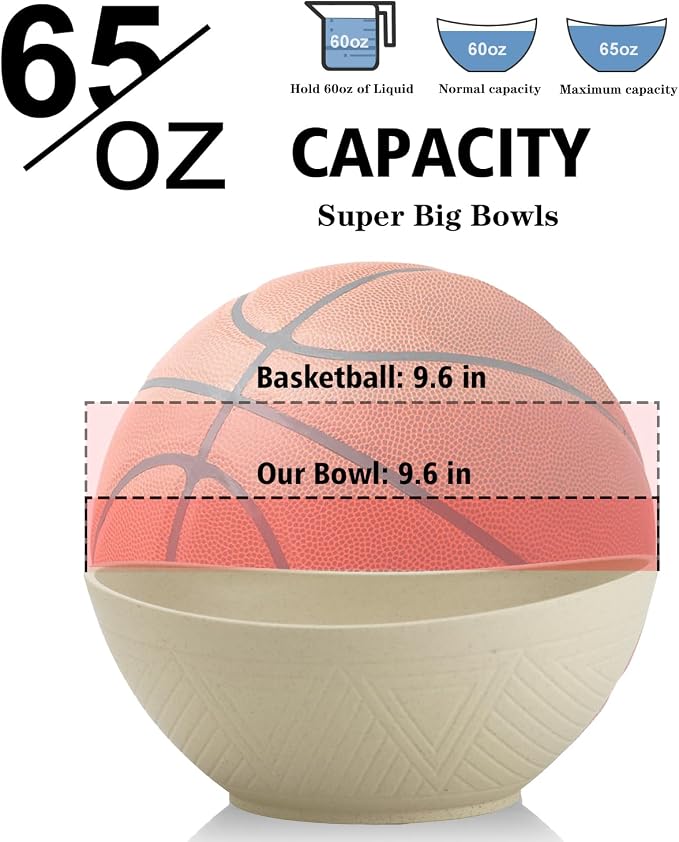 65oz Big Wheat Straw Bowls - Image 2