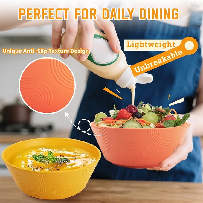 Unbreakable Cereal Bowls, Wheat Straw Bowl - Image 4