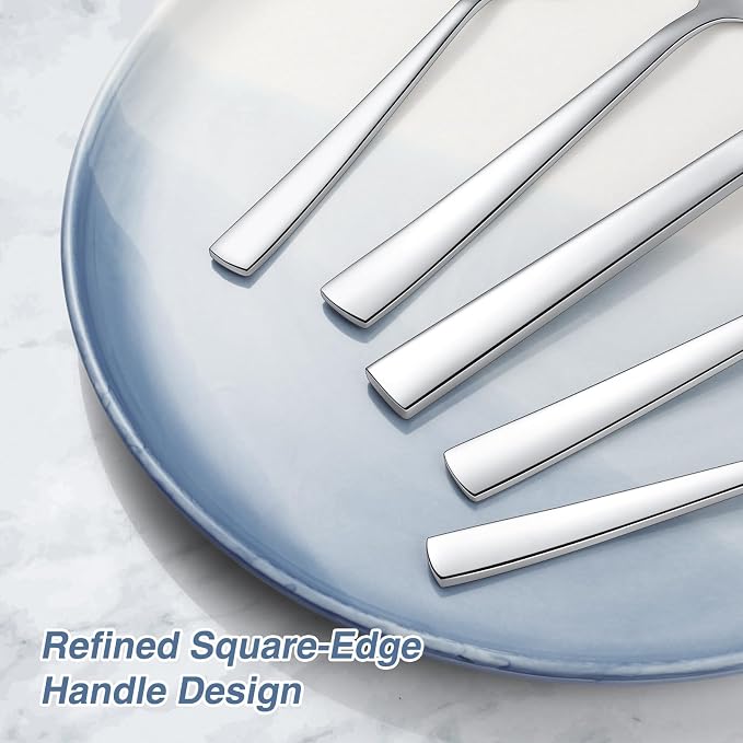 Yoehka 40 Piece Silverware Set, Stainless Steel Flatware Set - Image 4