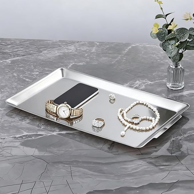 15.8" x 9.5" Large Serving Platters, Stainless Steel Heavy-Duty Large Serving - Image 6