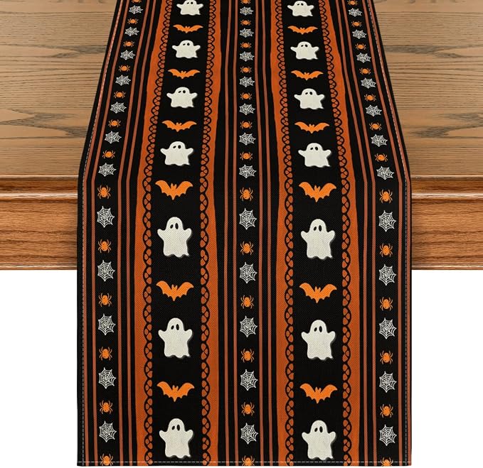 Artoid Mode 210 GSM Halloween Table Runner 13x60 Inch Home Party Decor | Ghosts by ArtoidMode