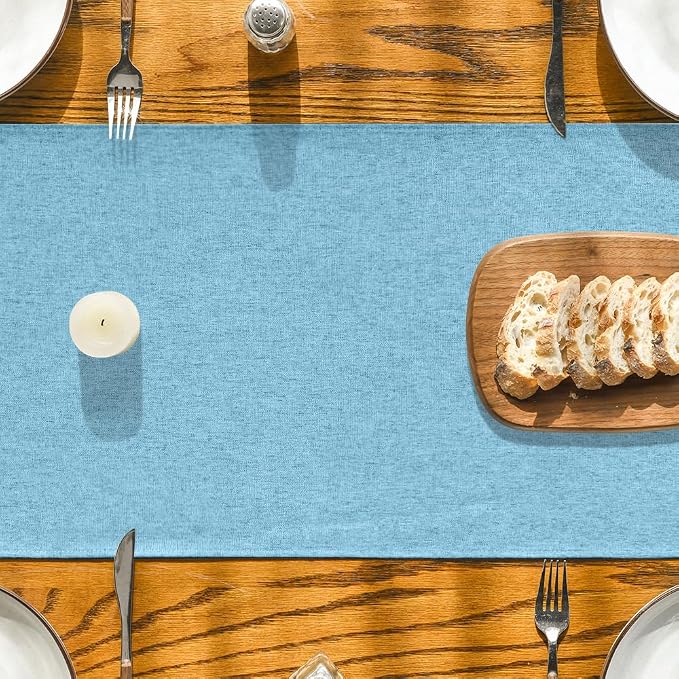Artoid Mode Light Blue Table Runner, Seasonal Summer Washable Kitchen Dining - Image 3