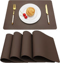 Vinjiasin Placemats Set of 4 Brown Leather Place Mats by Vinjiasin