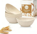 Salad Bowls 26oz, Oval Wheat Straw Bowls Sets of 6, Unbreakable Breakfast Bowls by BUSOKIP