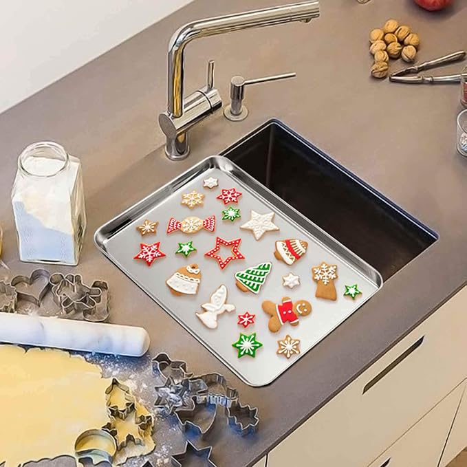 TeamFar Baking Sheets Set of 3, Non-Toxic & Healthy, Mirror Finish & Dishwasher - Image 6