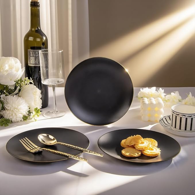 EI enjonirinjonir 80pcs Black Dessert Plates - Image 6