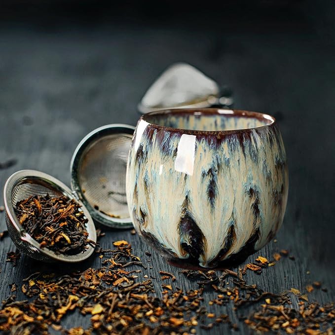 2X Ceramic Mug Tea Set Cups Chinese Cup Coffee Cup Handmade Handleless Ceramics - Image 6
