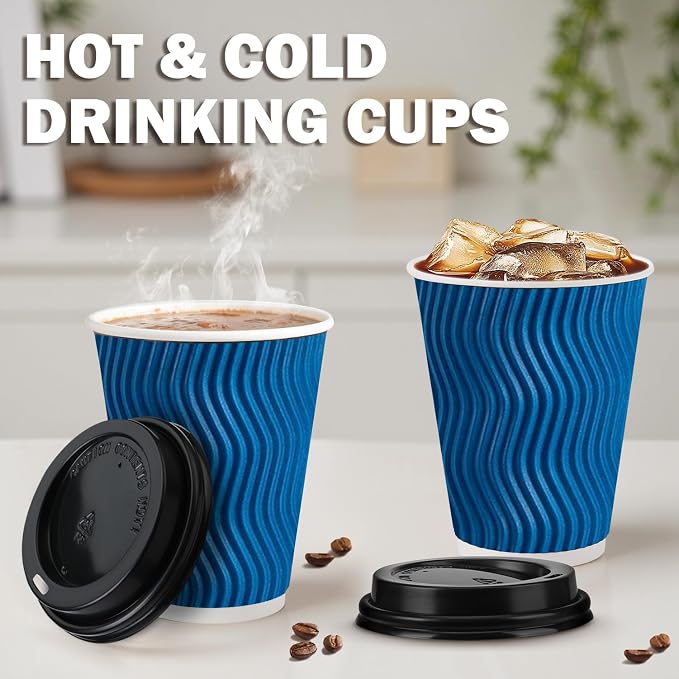 12 oz Insulated Disposable Paper Coffee Cups - Image 6