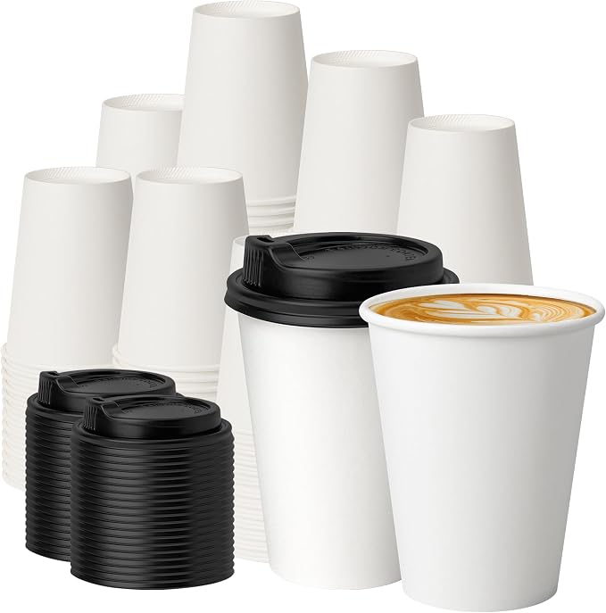 METAPRINT 100 Pack 12 oz Disposable Coffee Cups by METAPRINT