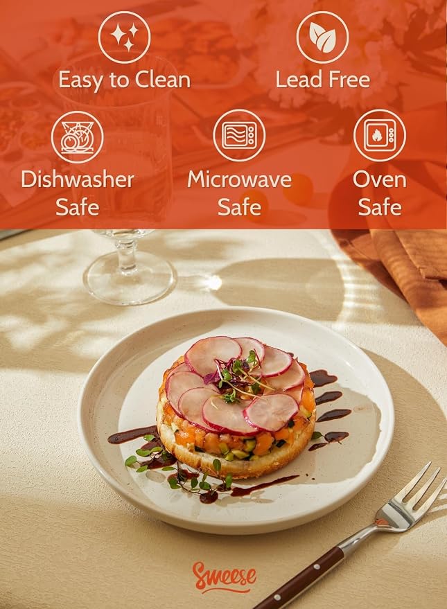 Sweese Porcelain Dessert Plates 7.4 Inch Set of 6 - Image 3