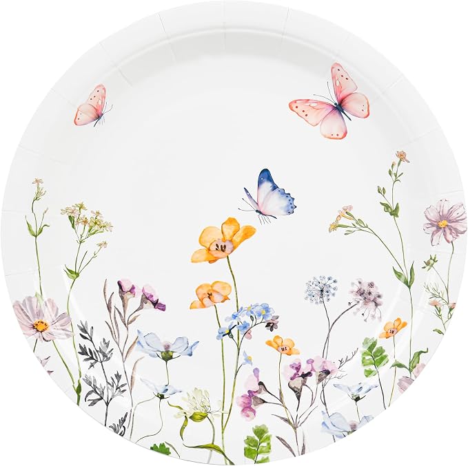 AimFun 48 Pcs Wildflower Paper Plates 9 Inch Disposable Floral Plates | - Image 8