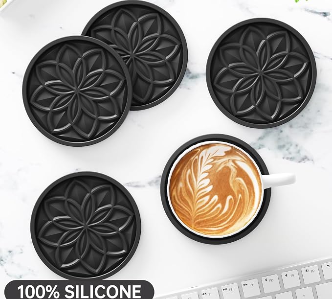 HFHOME Silicone Coasters Set for Drinks - Image 3