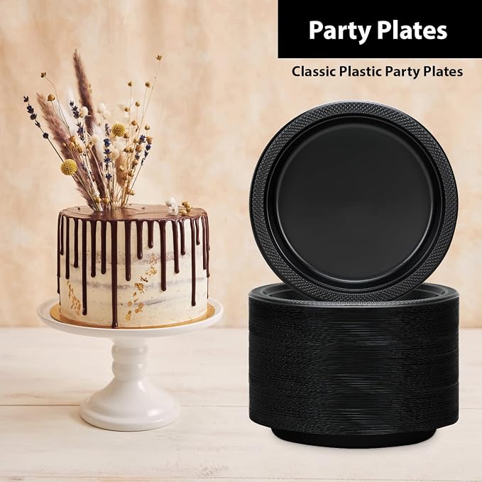 Hanna K. Signature Black Plastic Plates 9 Inch - Image 3