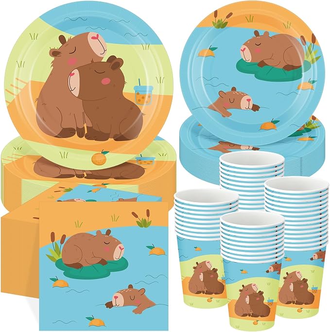 Pickmesh 250 Pcs Capybara Party Supplies Decorations Serve 50 Capybara by Pickmesh