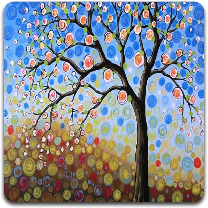 Color Tree of Life Square Coaster Set - Image 2