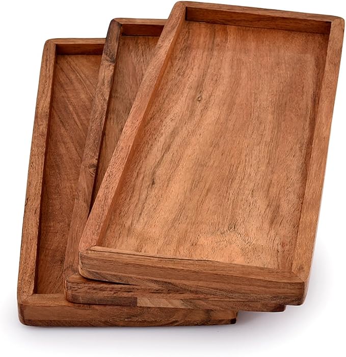 Acacia Wood Rectangular Wooden Platters - Image 4