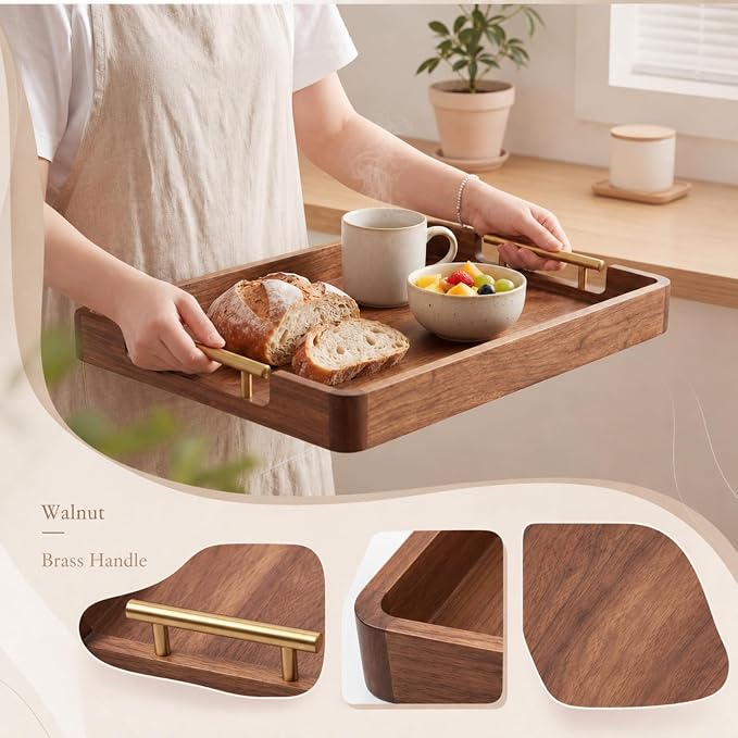 22 x 16 Inch Large Acacia Wood Serving Tray - Image 4