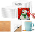 24 PCS Ceramic Tiles for Crafts 4x4 inches and self-Adhesive Cork mat, unglazed by Anpuimult