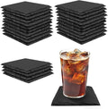 24 Pcs Slate Coasters, 4 inch Black Stone Coaster Set, Square | Laser Engraving by Unknown