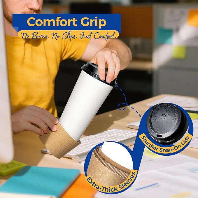 Fit Meal Prep 24 oz 50 Pack To Go Coffee Cups - Image 8