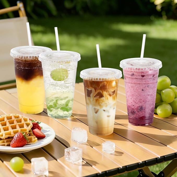 Clawsoff 100 Pack 20 oz Disposable Clear Plastic Cups - Image 6