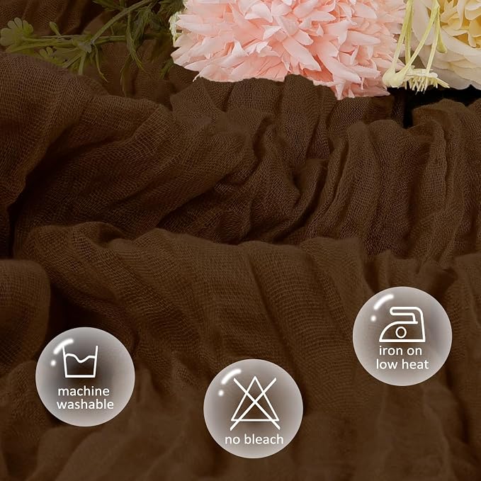 12 Pack Brown Cheesecloth Table Runner 35 x 120 Inch | Boho Gauze Cheese Cloth - Image 4
