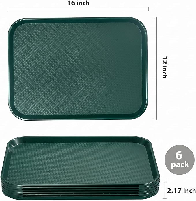 Lunch Trays 6 Pack, Plastic Food Trays - Image 2