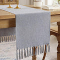 Cotton Linen Table Runner, 13x72 Inch, Machine Wash by Aoztio