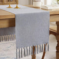 Cotton Linen Table Runner, 13x48 Inch, Machine Wash by Aoztio