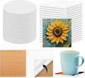 24 PCS Ceramic Tiles for Crafts 4x4 inches and self-Adhesive Cork mat, unglazed by Anpuimult