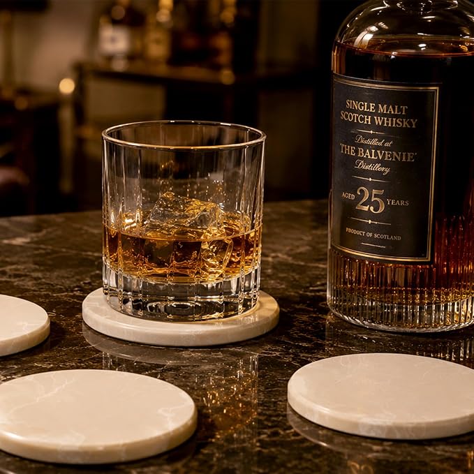 Marble Coaster Set of 4, Round Coasters, Marble Coasters - Image 6