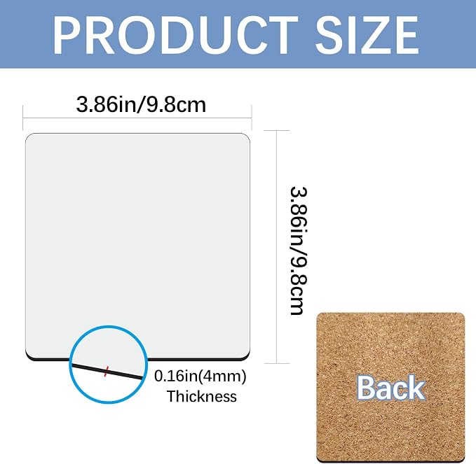36 Pcs Sublimation Square Coaster Blanks Bulk - Image 2