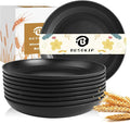 Wheat Straw Plates Set of 8, 9 Inch Dinner Plate by BUSOKIP