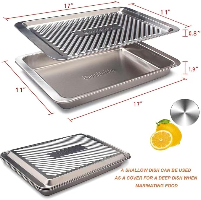 Grilling Prep and Serve Trays, Deep Marinating Container, Serving Platter - Image 2