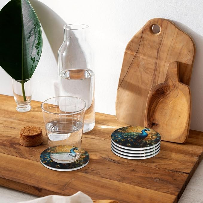 Elegant Peacock Pattern Coasters - Image 6