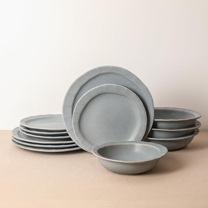 Stone Lain Oasis 12-Piece Dinnerware Set Stoneware, Dishwasher and Microwave - Image 7