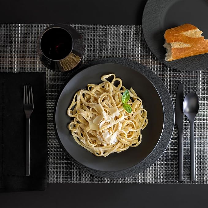 Villeroy & Boch Manufacture Rock 12 Piece Dinnerware Set, Matte Black | Premium - Image 8