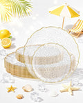 bUCLA 40PCS Clear and Gold Plastic Plates by BUCLA